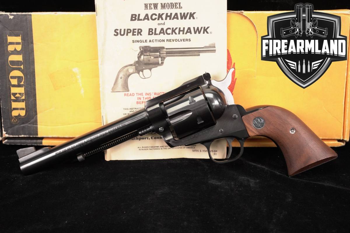 1985 Ruger New Model Blackhawk 357 Magnum 6.5" Blued +ORIG BOX