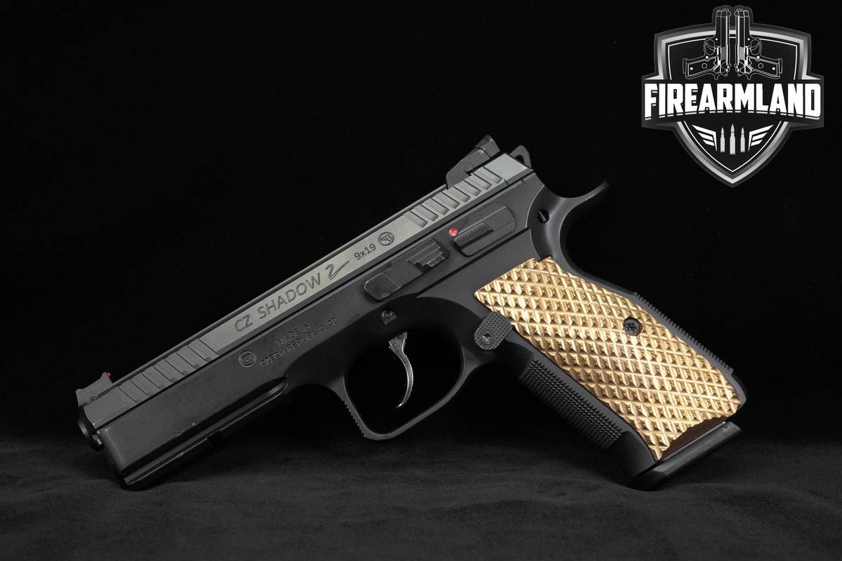 CZ SHADOW 2 Blue + EXTRA Gold Grips 9mm 4.89" Match Handgun +3 MAGS
