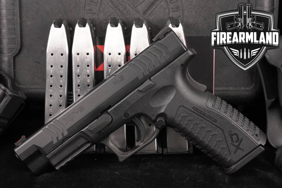 Springfield Armory XDm 4.5 9mm XDM9 XD-M +6 MAGS, ORIG CASE & HOLSTER