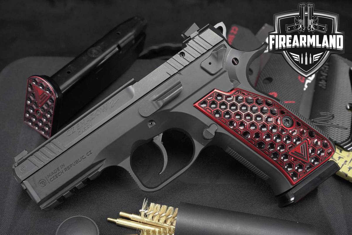 CUSTOM GRIPS CZ Shadow 2 Carry 9mm 4" +2MAGS & ORIG CASE