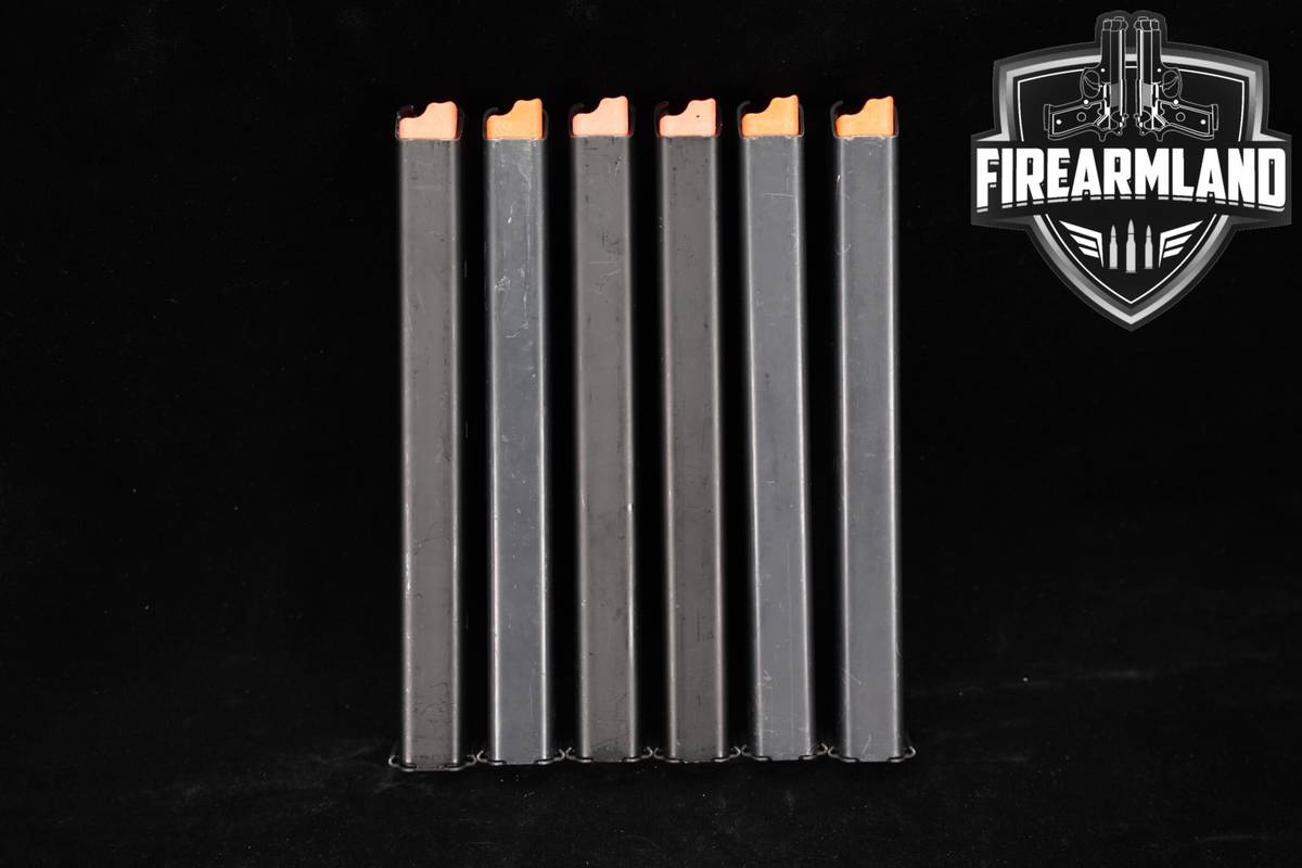 SIX (6) ASC Colt Pattern 32-Round Magazines 9mm Luger Mags
