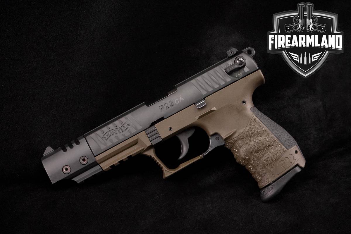 Walther P22 Target CA 5" 22LR Two-Tone Black & FDE P-22 +8 MAGS