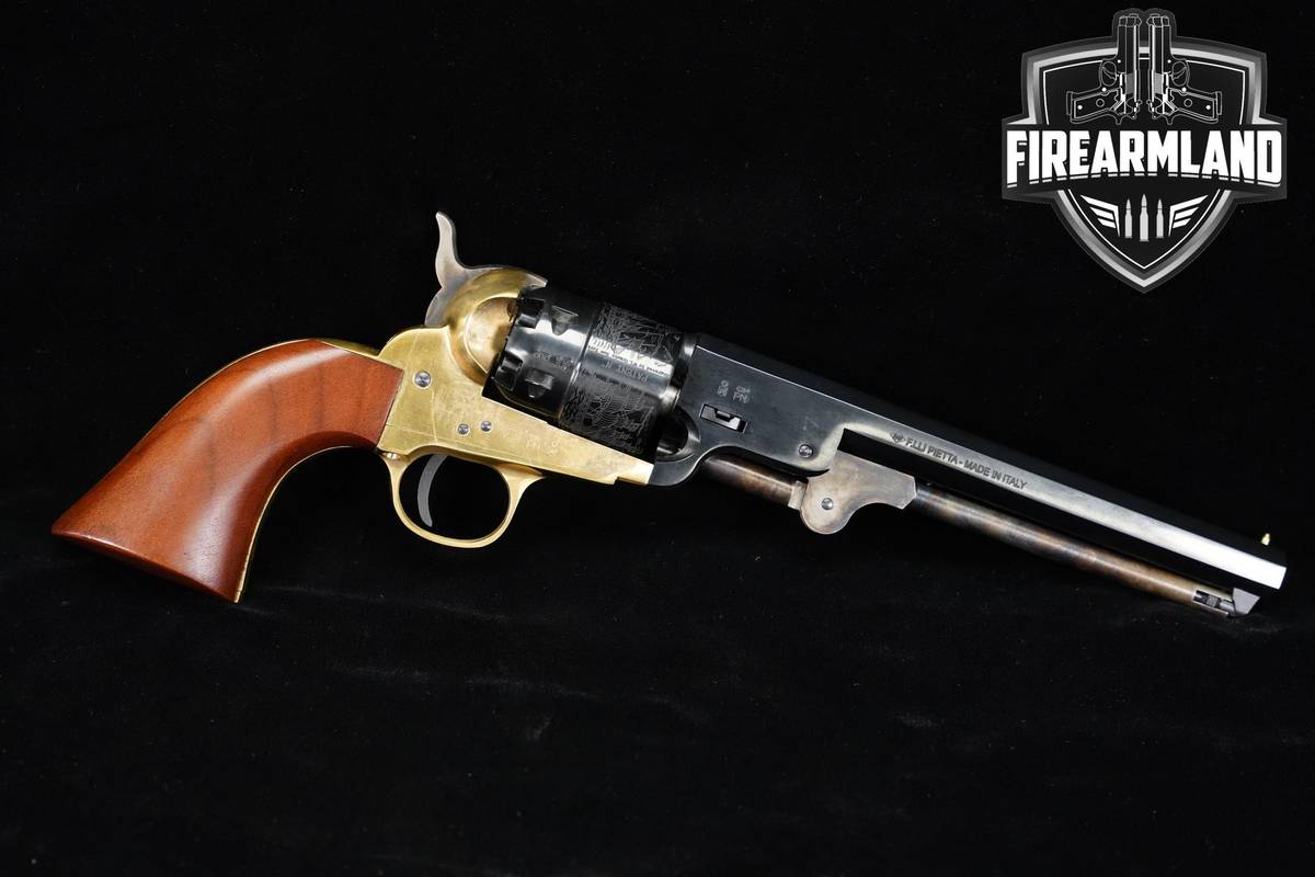 Pietta 1851 Navy Confederate Brass Frame 44 BPM 7.5" Octagonal