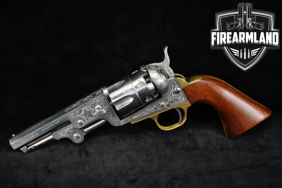 ENGRAVED F.lli Pietta Model 1851 Navy U.S Marshal 44 Flli 4.875"