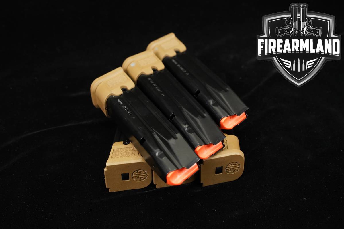 SIX (6) Sig Sauer P320 21-Round Magazines FDE 9mm Luger P-320 Mags
