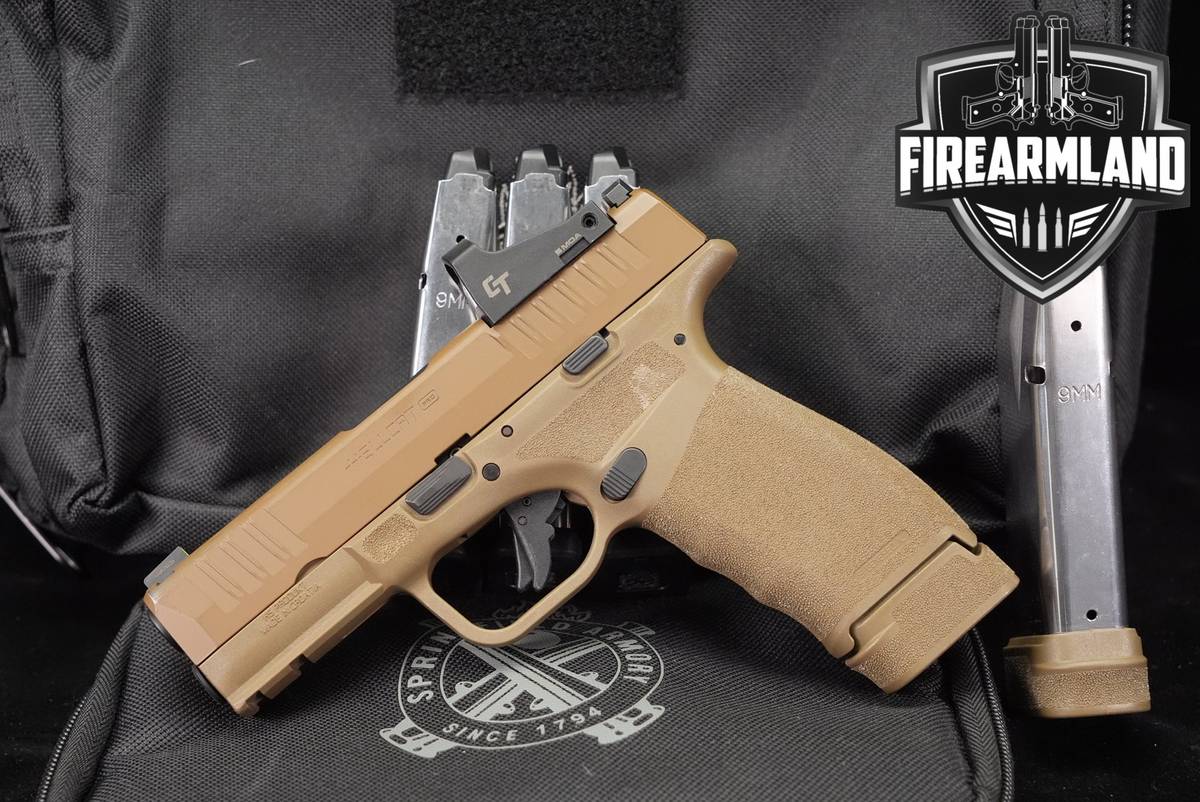 Springfield Armory Hellcat Pro OSP 9mm FDE +4 MAGS, CRIMSON TRACE OPTICS