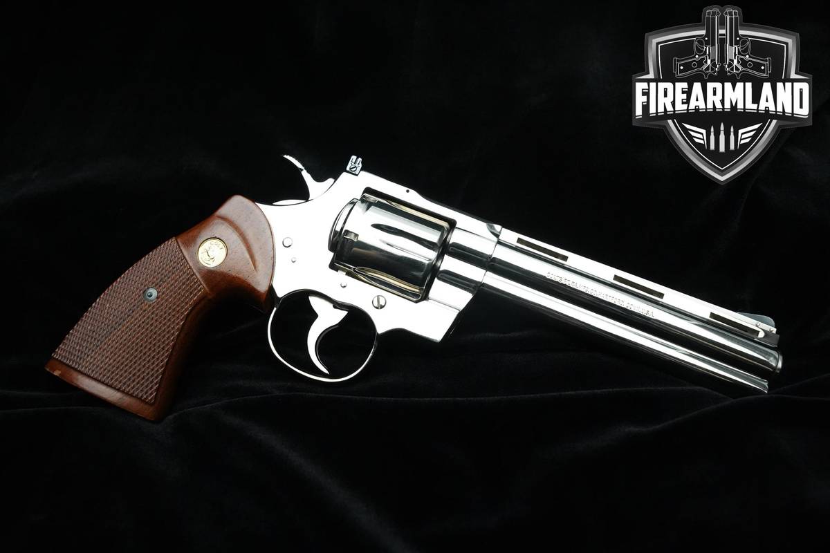 1981 Colt Python 357 Magnum Nickel-Plated Colt Revolver 357Mag Python DA/SA