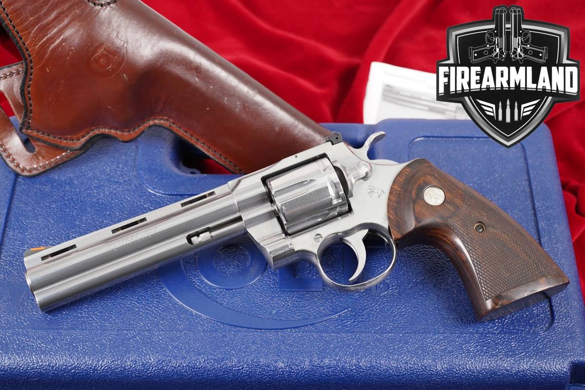 DESIRED Colt Python 357 Magnum 6" Stainless +ORIG CASE & HOLSTER
