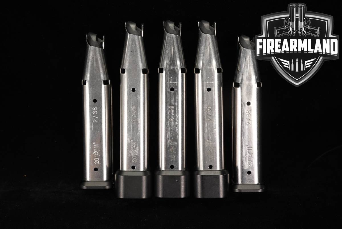 FIVE (5) Staccato (STI) 2011 17 & 20 Round Magazines 9mm Luger Mags