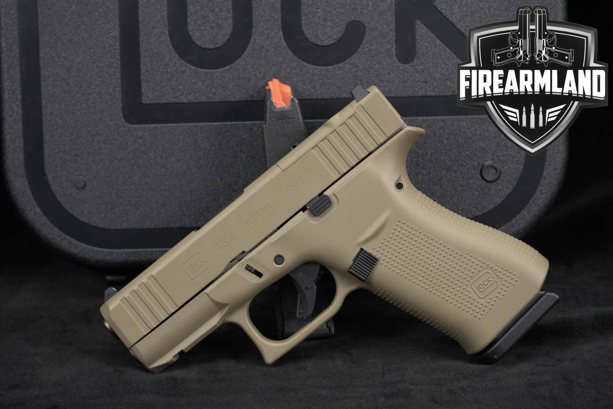 LIKE-NEW Glock 43X MOS 9mm 3.41" FDE G43X Slimline +2 MAGS & ORIG CASE
