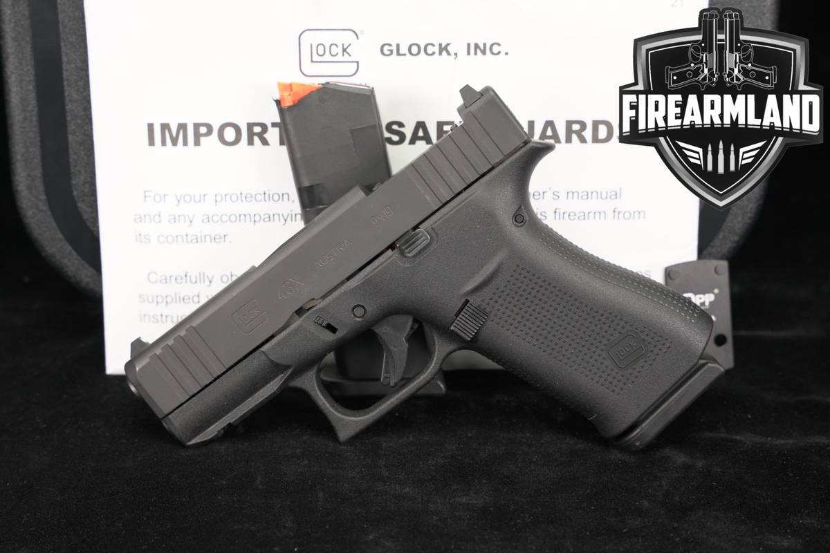 Glock 43X MOS G43X Slimline 9mm 3.41 43-X +2 MAGS & ORIG CASE