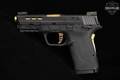 Smith & Wesson (S&W) M&P9 Shield EZ Performance Center, Gold TiN Ported Barrel, Thumb Safety 9mm Luger Black in Very Good Condition Image 3