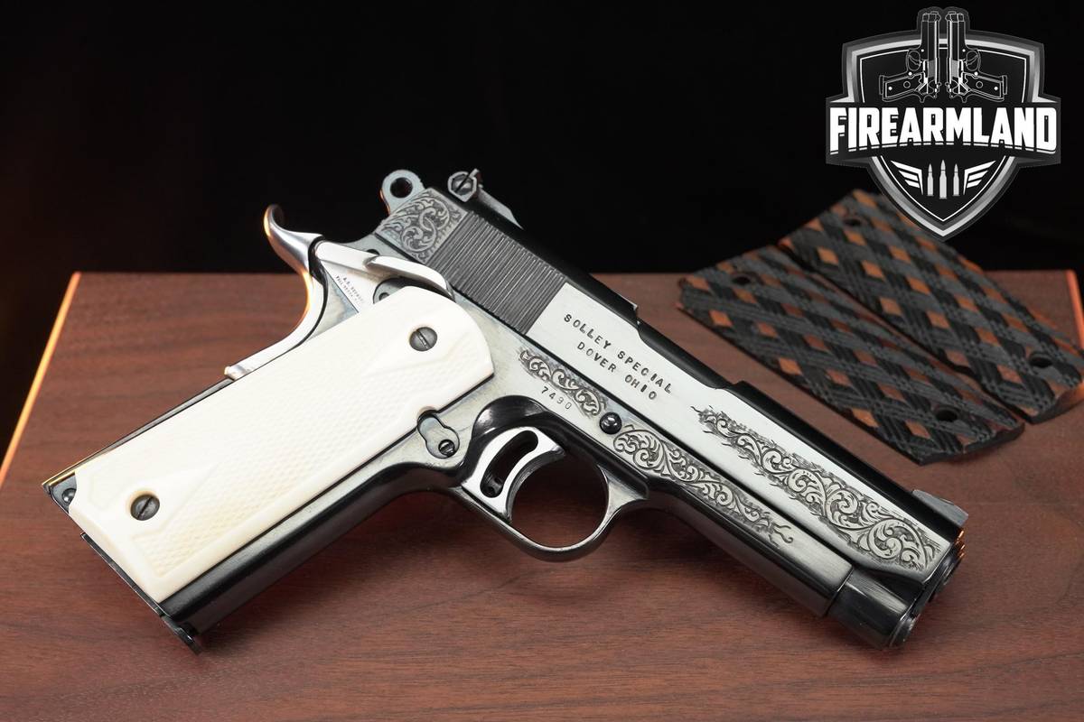ENGRAVED Ithaca Solley Special M1911A1 45 ACP 1911-A1 5" Blued +ORIG CASE