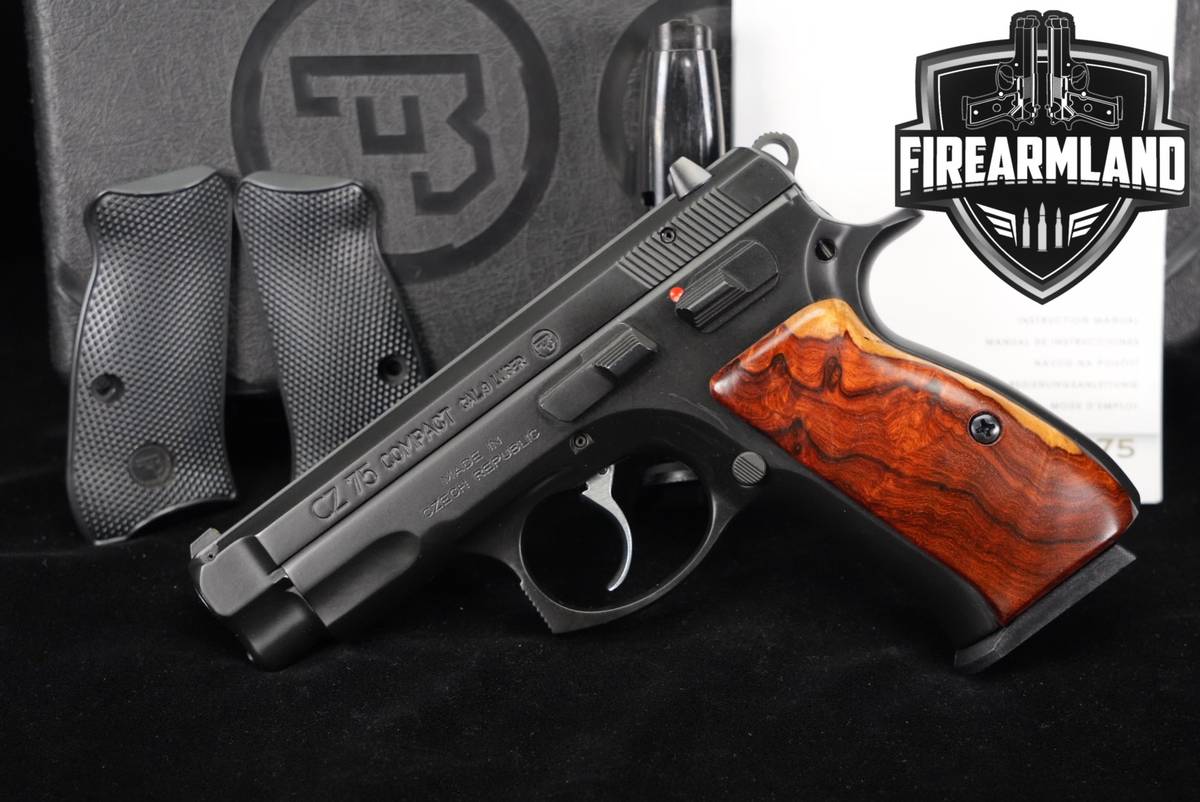 CZ 75 COMPACT 9mm 3.75" CZ75 +2 MAGS, ORIG CASE, OG GRIPS