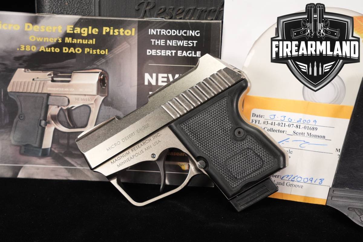 DEAGLE Magnum Research Micro Desert Eagle 380 ACP 2.2" Nickel +2 MAGS