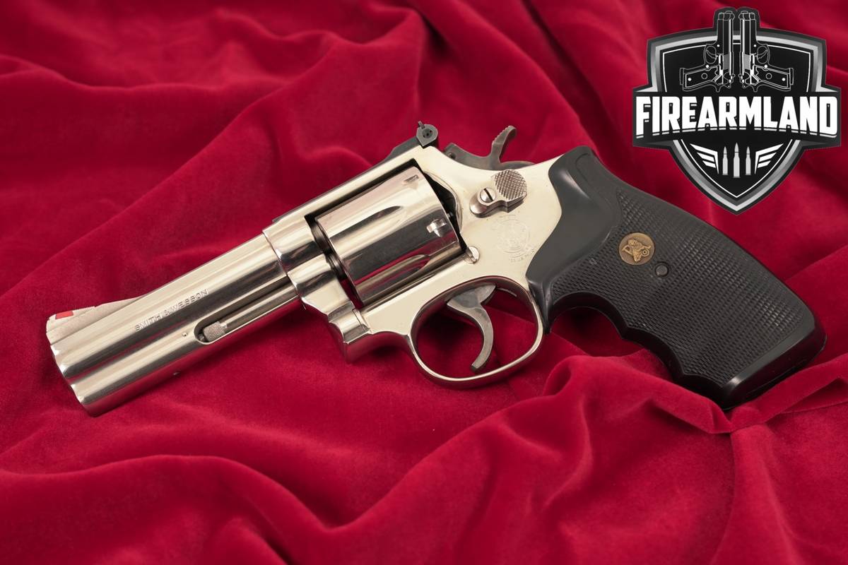 1982 Smith & Wesson Model 586 No Dash S&W 4" Bright Nickel DA/SA