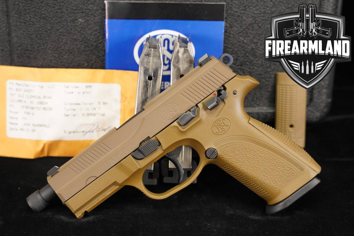 FN FNP-9 USG 9mm 4.65" FDE FNP9 THREADED +3 MAGS & ORIG BOX