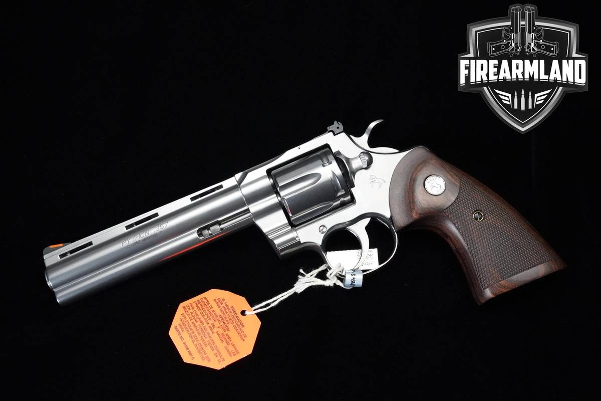 Colt Python 357 Magnum 6" Stainless Steel Colt VENT RIB +ORIG CASE