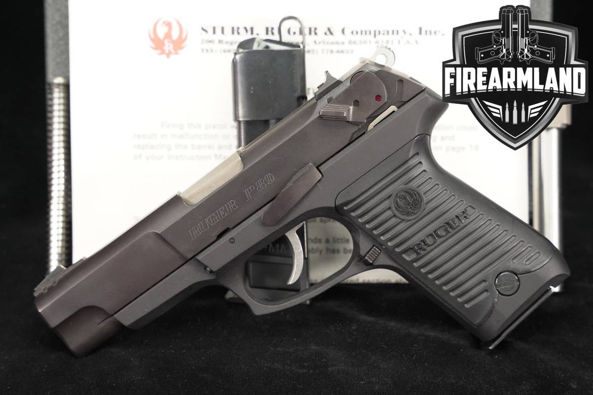 1995 Ruger P89 9mm 4.5" P-89 +2 MAGS, ORIG CASE, EXTRA 30 LUGER BARREL