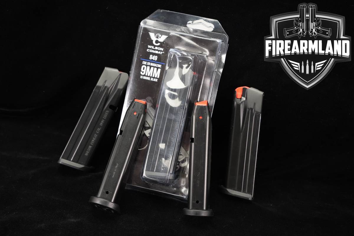 FIVE (5) Wilson Combat (WC) EDC X9 2011 DS 1911 15 Round Magazines 9mm Mags