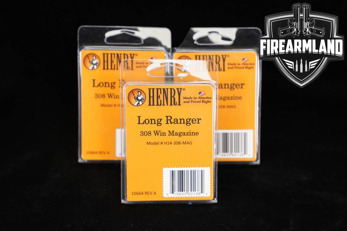 THREE (3) Henry Repeating Arms Long Ranger 4 Round Magazines .308 Win. Mags