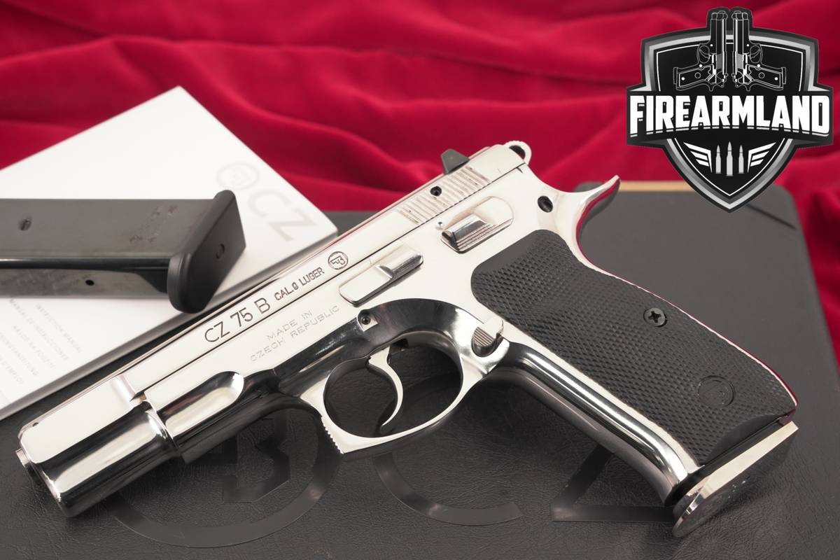 CZ 75 B High Polish Stainless 9mm 4.6" CZ75 CZ75B 75B +2 MAGS & ORIG CASE
