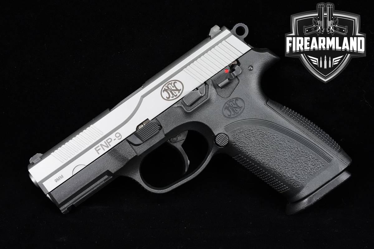 FNH America FNP-9 4" 9mm Two-Tone Stainless Pistol +3 MAGS & ORIG CASE