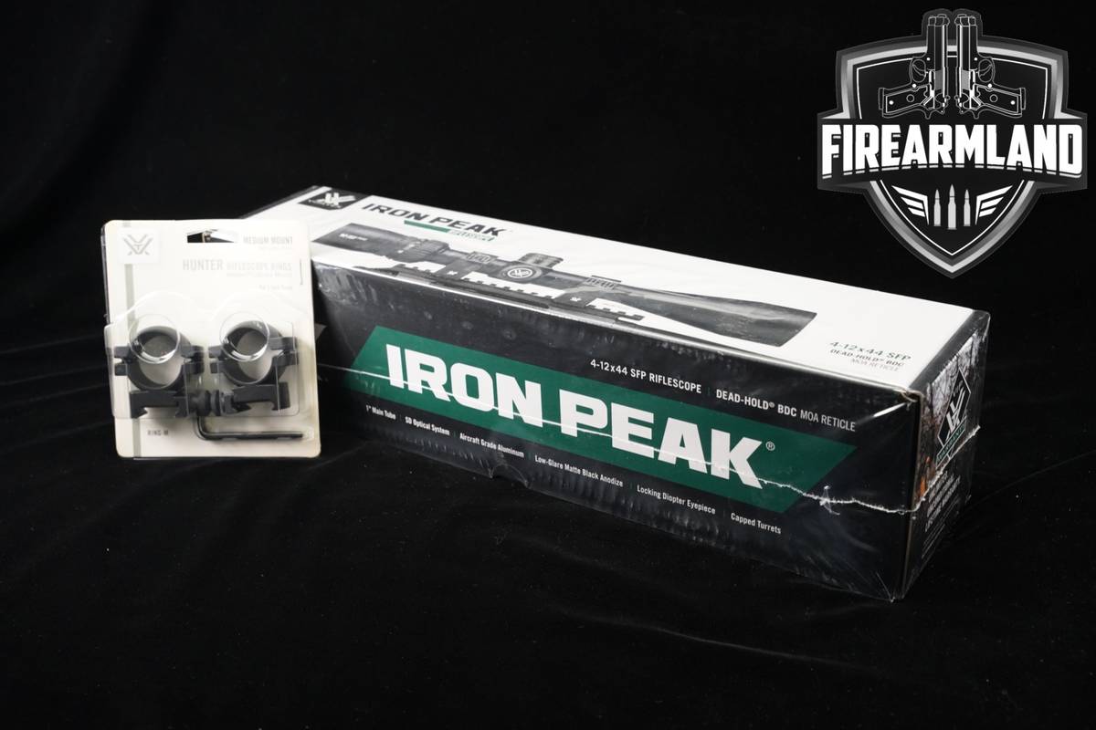 Vortex Optics Iron Peak 4-12x44mm Dead Hold BDC Reticle MOA SFP 1" Scope