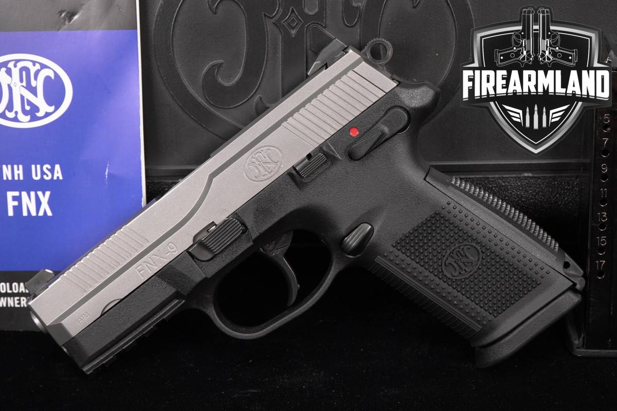 FN FNX-9 MS 9mm 4" Two-Tone Stainless FNX9 +3 MAGS, ORIG CASE