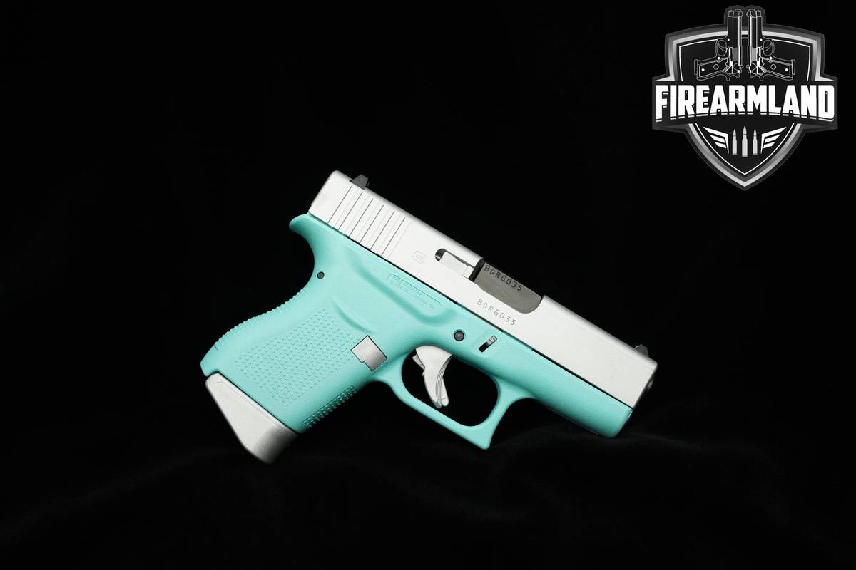 Glock 43 Robins Egg Blue 9mm 3.41" Two-Tone 43 Glock G43 2 MAGS & ORIG CASE