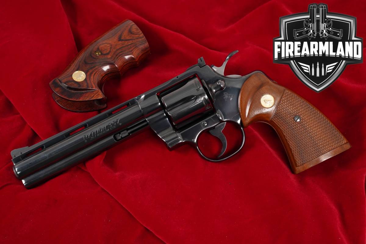 DESIRED 1980 Colt Python 357 Magnum 6" Royal Blue DA/SA +SPARE GRIPS