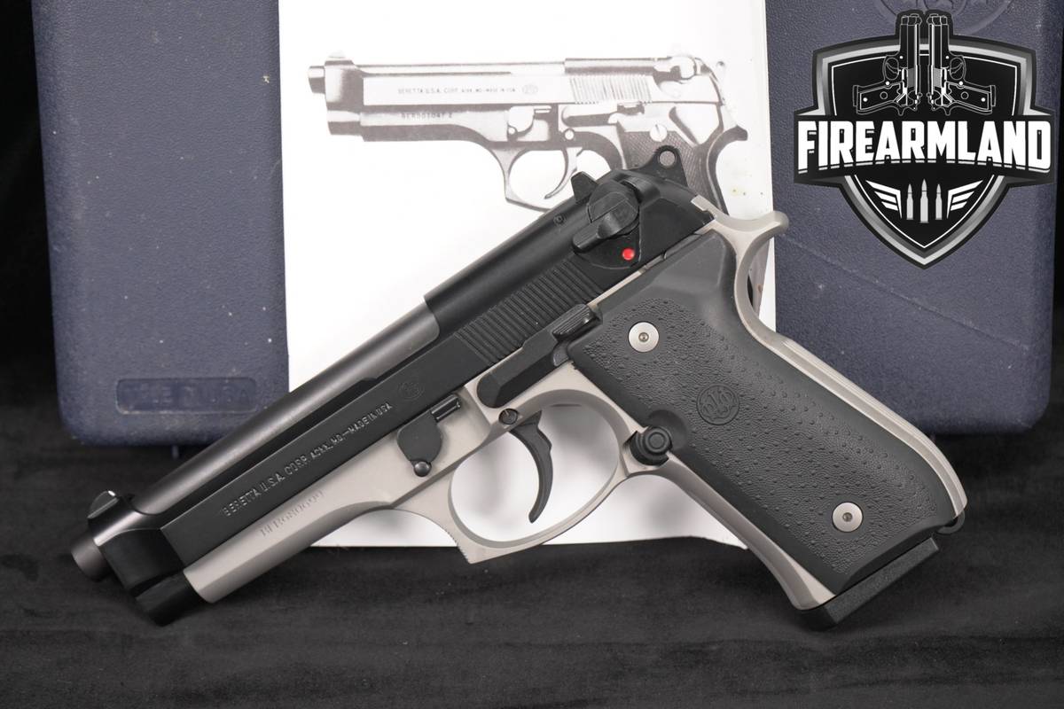 Beretta 92FS 9mm 4.9" Two-Tone Black & Silver 92 FS DA/SA +ORIG CASE