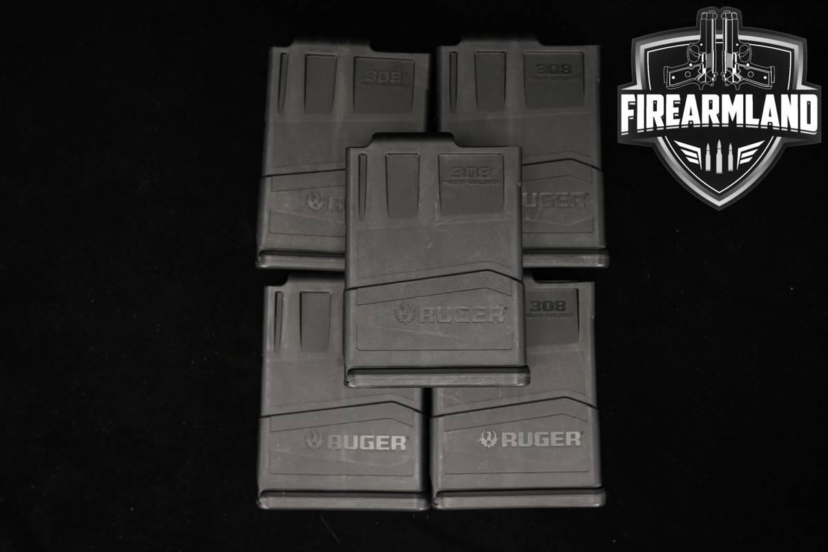 FIVE (5) Sturm Ruger AI Style Round Magazines .308 Win. AICS Mags
