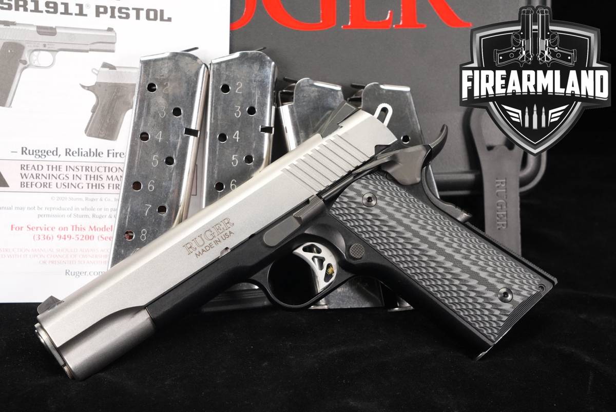 Ruger SR1911 45 ACP 5" Two-Tone Stainless SR-1911 +FIVE MAGS & ORIG CASE