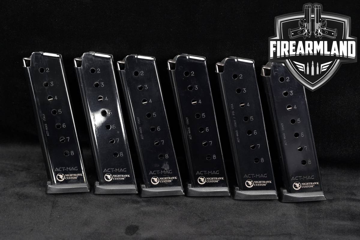FACTORY Nighthawk Custom 6X 8-Round 1911 SIX MAGAZINES Single Stack