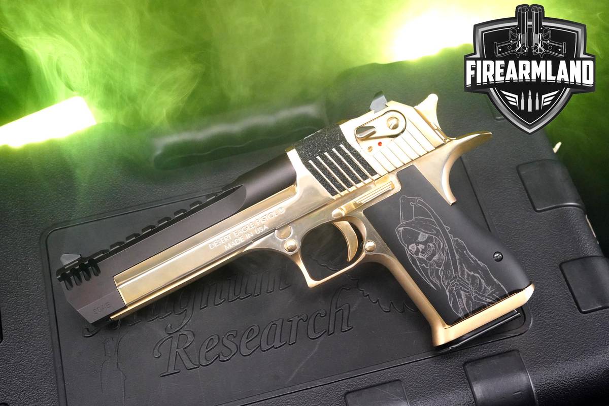 Magnum Research Desert Eagle MK XIX Gold 50 AE 6 Gold MK19 19 +ORIG CASE