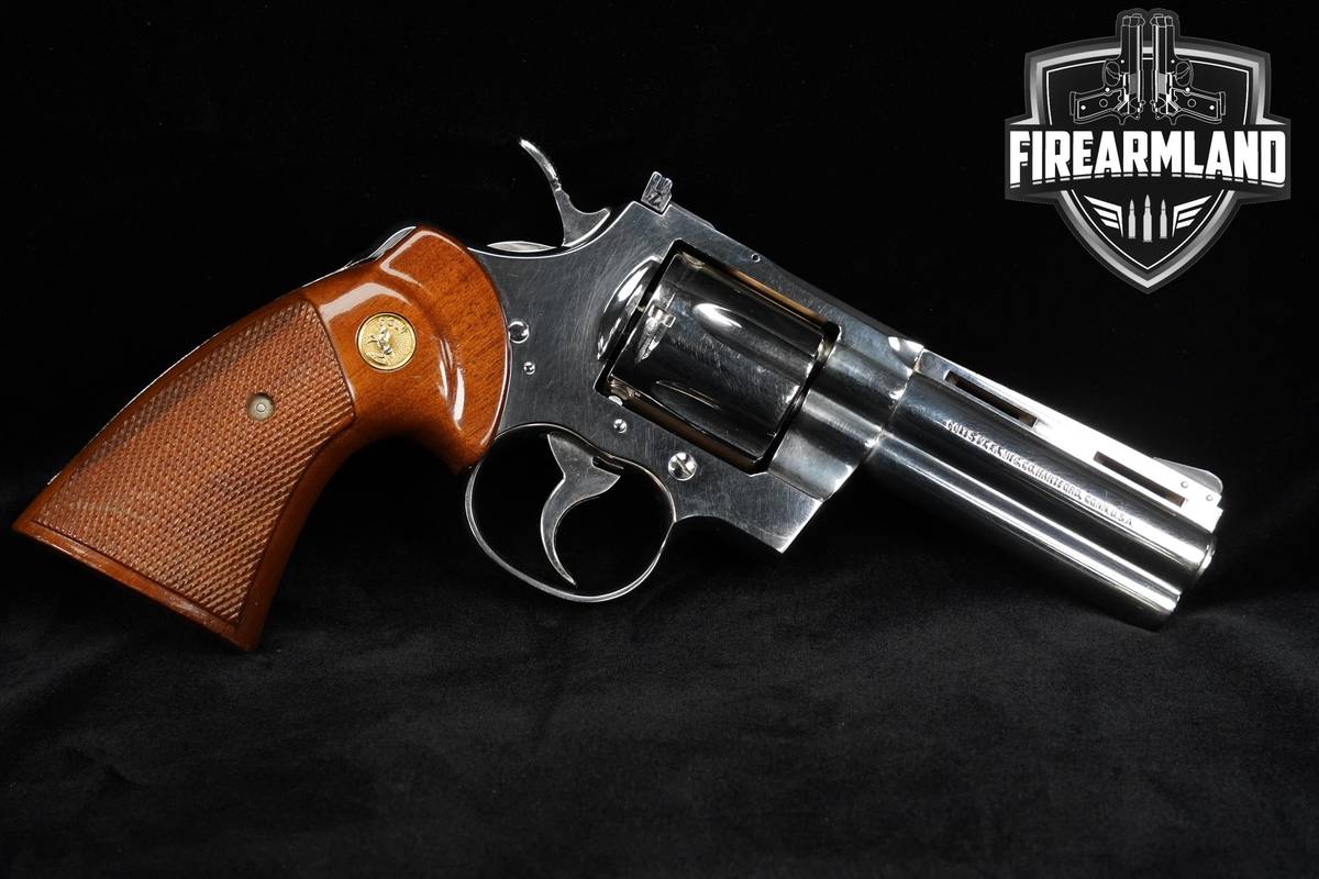 1975 Colt Python 357 Magnum 4.0" Bright Nickel & Walnut DA/SA