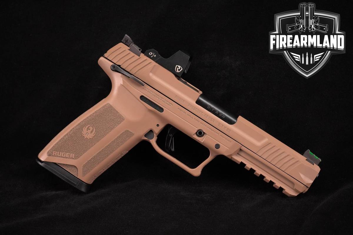 FDE Ruger 57 Davidson's Exclusive 5.7x28 4.94" +2 MAGS, ORIG CASE & RED-DOT