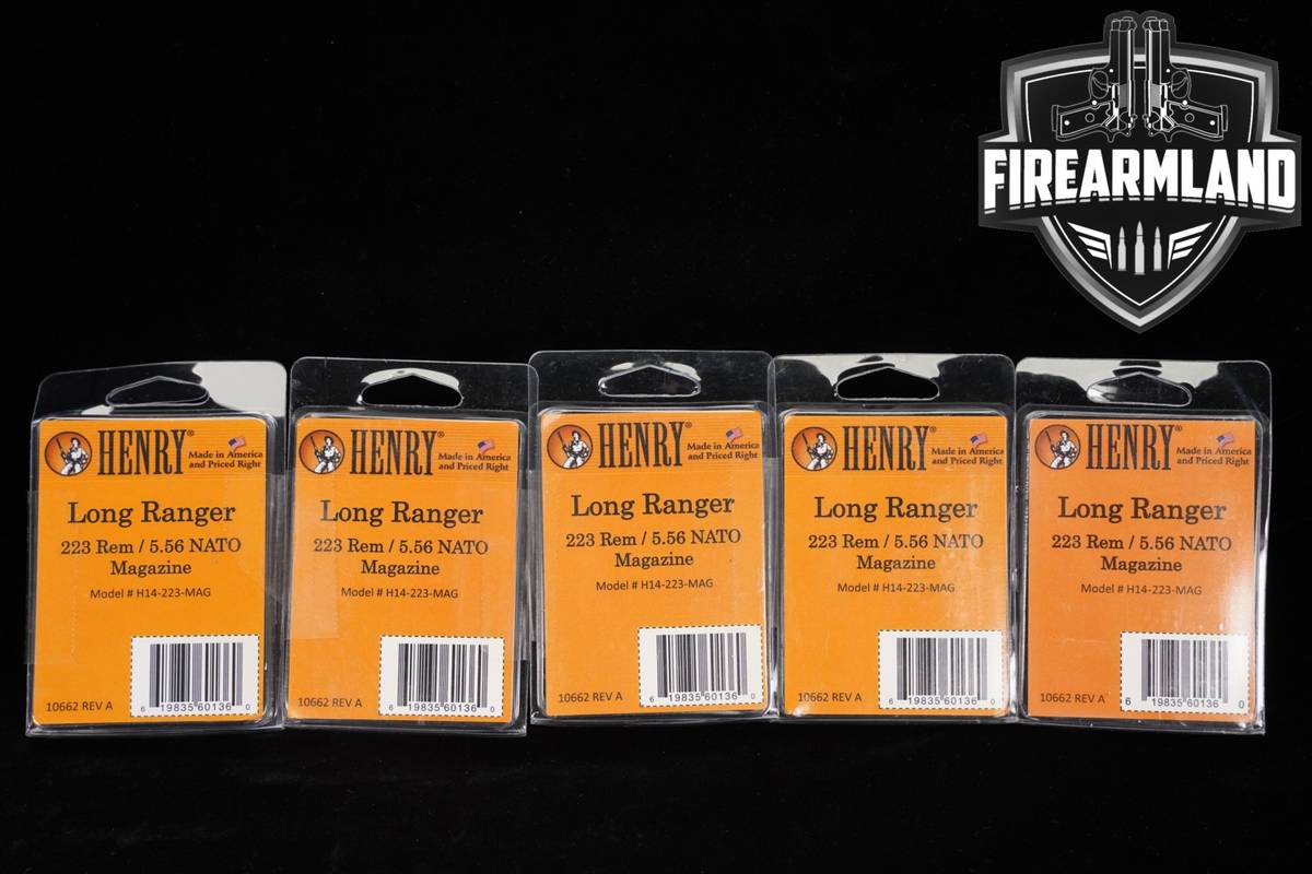 FIVE (5) Henry Repeating Arms Long Ranger Round Magazines 5.56mm NATO Mags