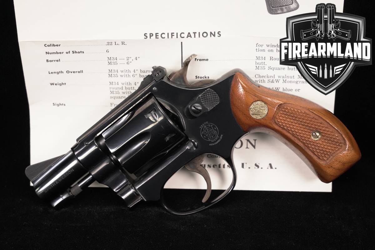 1975 Smith & Wesson Model 34-1 S&W 22LR 2" Blued DA/SA