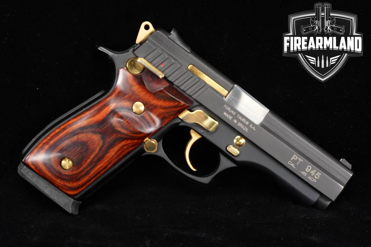 Taurus PT-945 Blue/Gold With Rosewood Grips 45-ACP 4.3" Blued +ORIG BOX