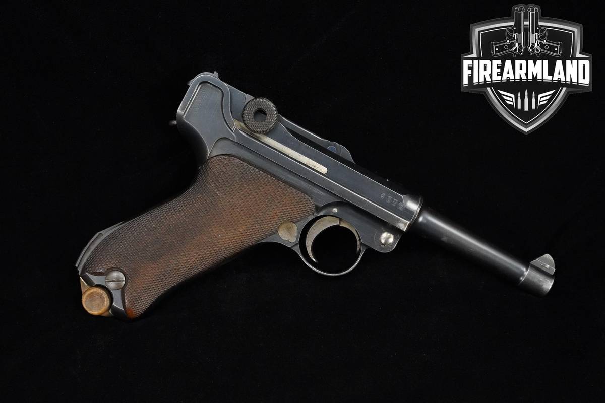MATCHING! 1916 WWI DWM P.08 Luger 9mm 4" Blued DWM P08 Luger +REPRO HOLSTER