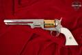 2000 F.lli Pietta 1851 Navy .44 Two-Tone Stainless & Gold-Tone in Very Good Condition Image 2