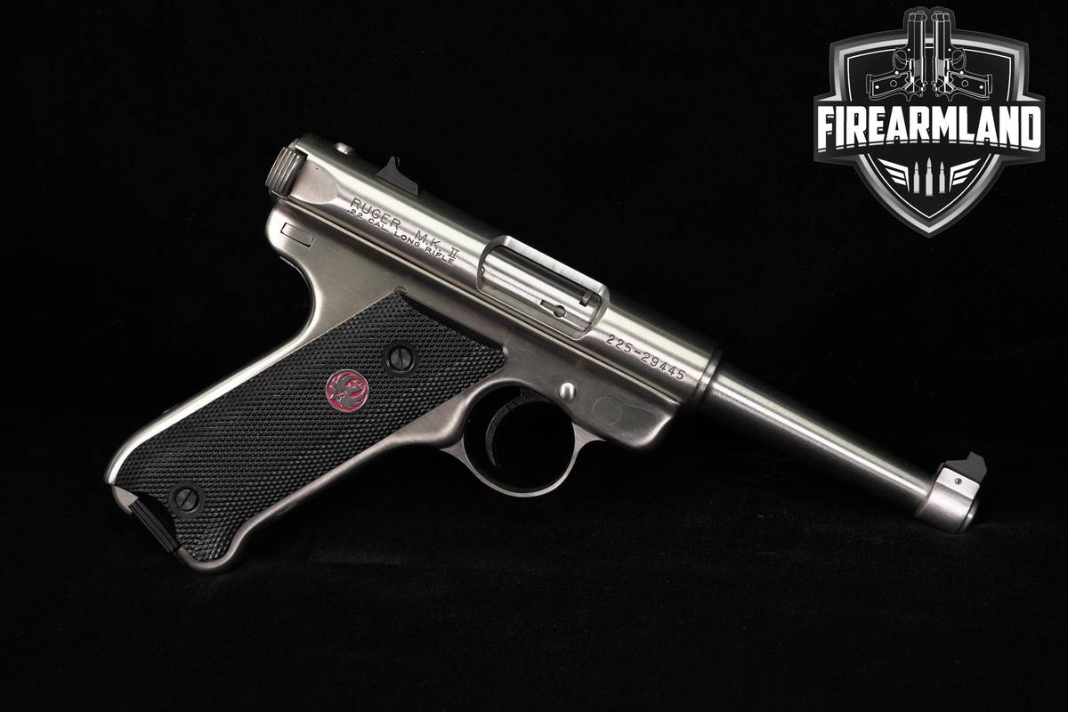 2002 Ruger Mark II Standard 22LR 4.75" Brushed Stainless MK2 MK-2 ORIG CASE
