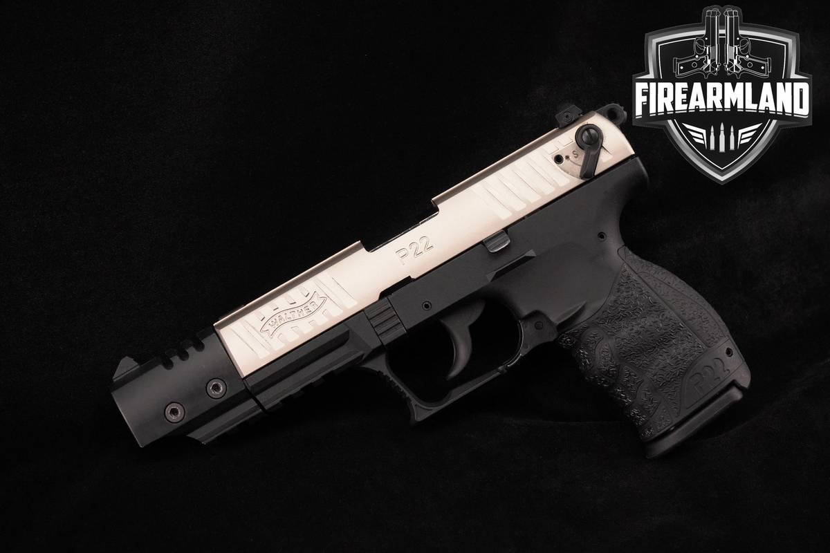 Walther P22 Target 22LR 5" Two-Tone Nickel P-22 +2 MAGS & CASE