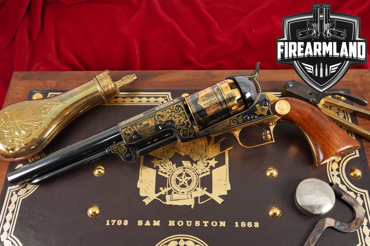 LIMITED A Uberti 1847 Walker Texas Sesquicentennial Sam Houston USHS +CASE