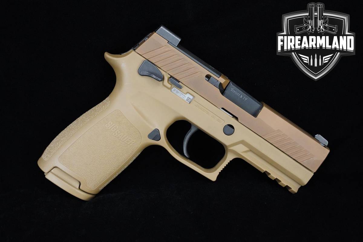 Sig Sauer P320 M18 CA COMPLIANT 9mm Coyote Sig-Sauer-P320-M18 3 MAGS & CASE