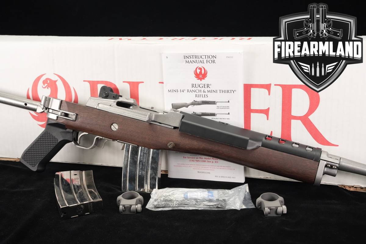 Ruger Mini-14 Tactical 5.56 NATO 18.5" Stainless & Walnut +2 MAGS, ORIG BOX