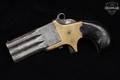 1868-1880 Frank Wesson First Type Small Frame Watch Fob Superposed Derringer .22 Short Blued/Brass in Good Condition Image 2