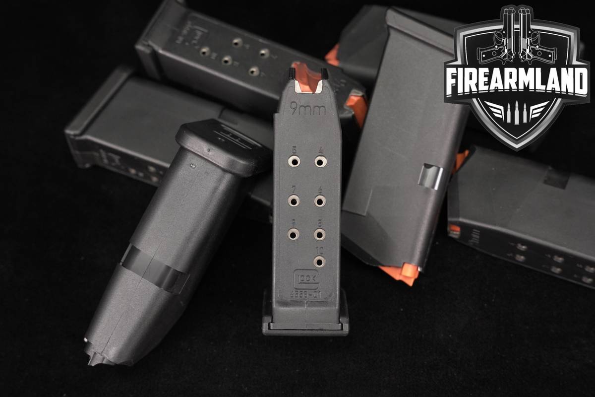 SEVEN (7) Glock 26 G26 10 Round Magazines 9mm Luger Mags